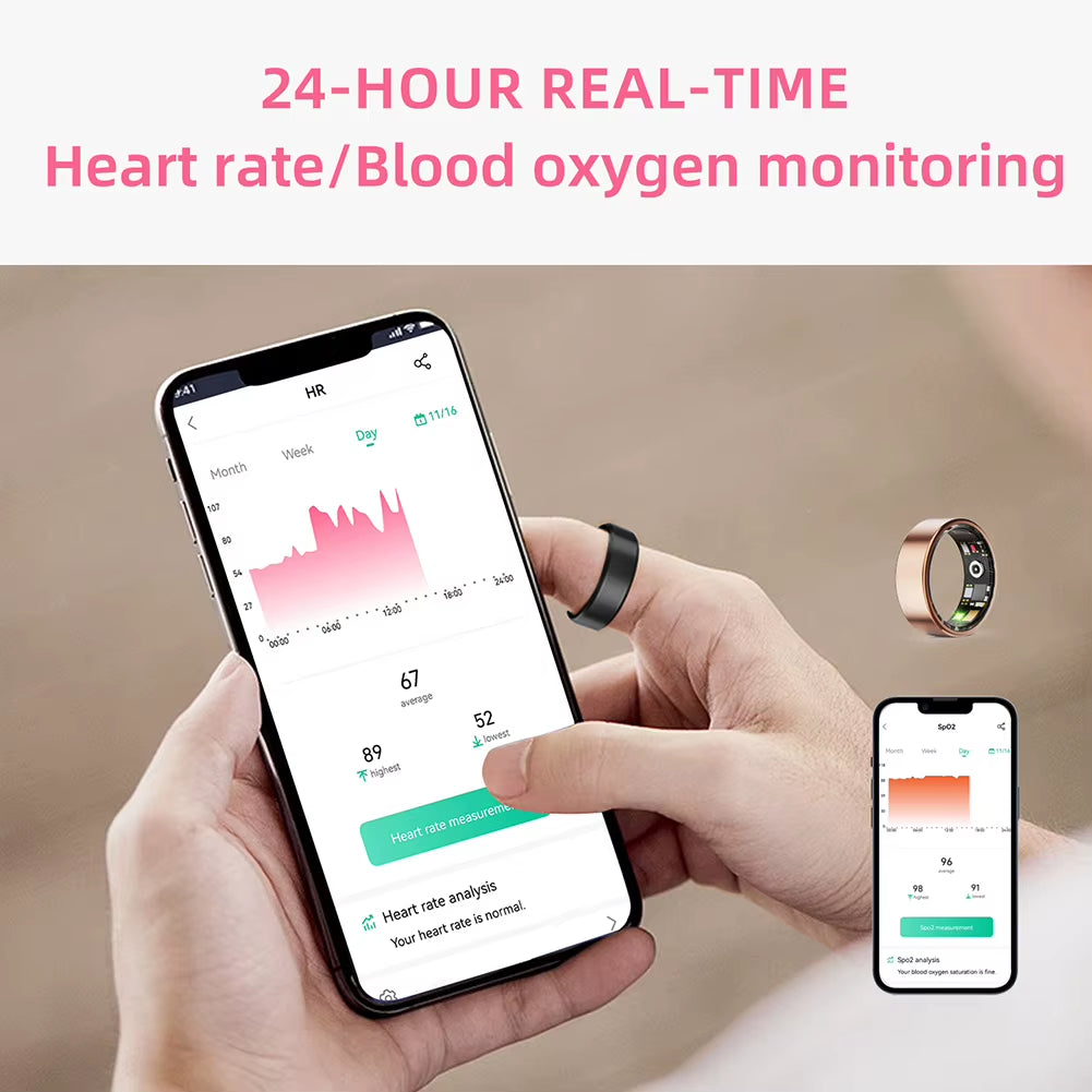 R11M Smart Fitness Ring - IP68 Waterproof, Bluetooth 5.0, Multi-Sport Modes, Heart Rate & Sleep Monitoring
