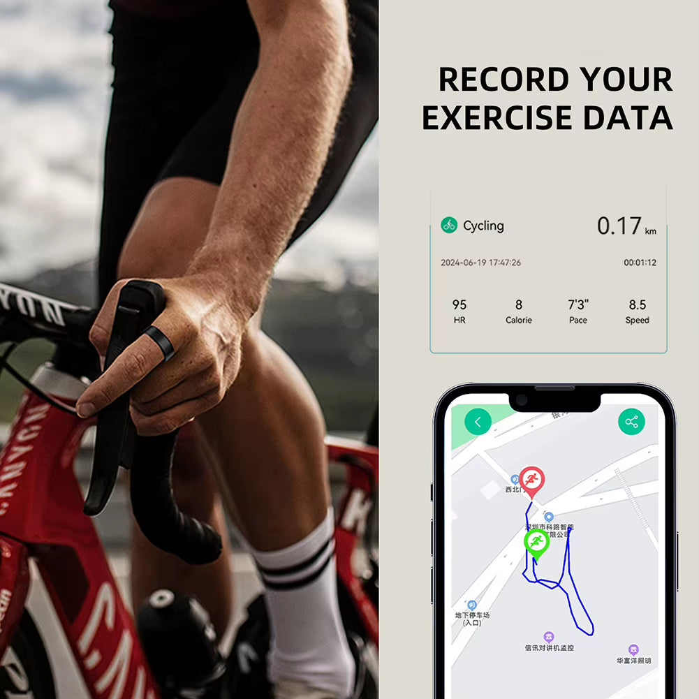R11M Smart Fitness Ring - IP68 Waterproof, Bluetooth 5.0, Multi-Sport Modes, Heart Rate & Sleep Monitoring